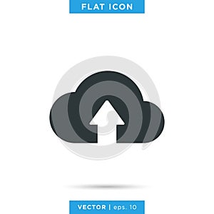 Cloud Icon Vector Design Template. Upload data icon.
