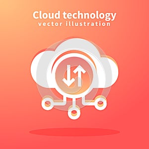 Cloud icon, vector illustration for web design. Network technologies, Cloud Computing Concept