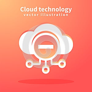 Cloud icon, vector illustration for web design. Network technologies, Cloud Computing Concept