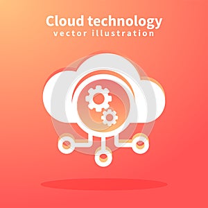 Cloud icon, vector illustration for web design. Network technologies, Cloud Computing Concept