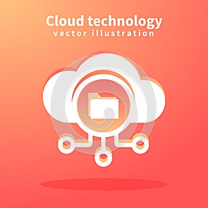 Cloud icon, vector illustration for web design. Network technologies, Cloud Computing Concept