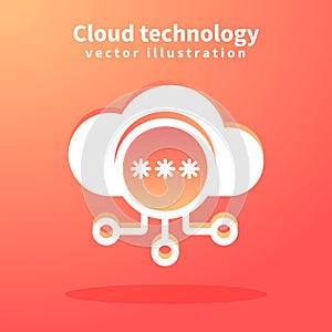 Cloud icon, vector illustration for web design. Network technologies, Cloud Computing Concept