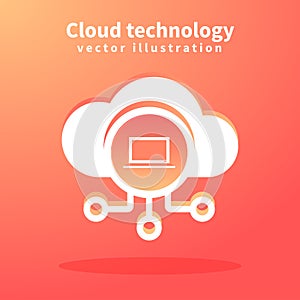 Cloud icon, vector illustration for web design. Network technologies, Cloud Computing Concept