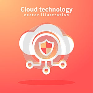 Cloud icon, vector illustration for web design. Network technologies, Cloud Computing Concept