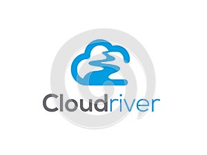 Cloud icon vector logo design template. Creative business concept: for the clouds service. Technology idea cor communication sign photo