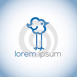 Cloud icon vector logo in the form of a bird