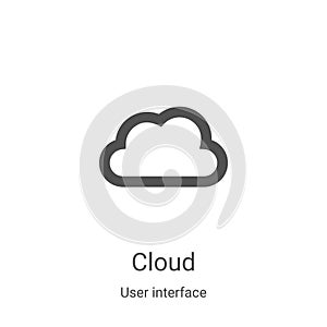 cloud icon vector from user interface collection. Thin line cloud outline icon vector illustration. Linear symbol for use on web