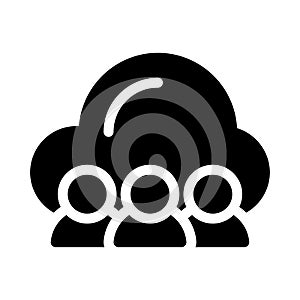 Cloud vector glyph flat icon