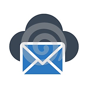 Cloud vector glyph color  icon