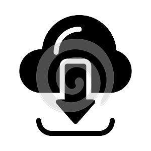 Cloud vector glyph flat icon