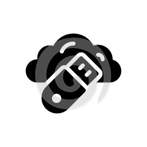 Cloud vector glyph flat icon