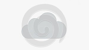 Cloud icon on a white background featuring a simple rounded cloud