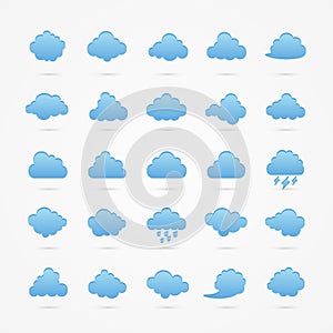 Cloud icons set