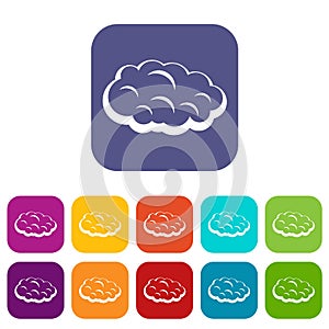 Cloud icons set flat