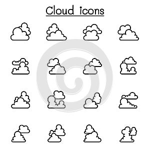 Cloud icons set vector illustration