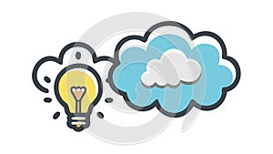 Cloud Idea Icon Brainstorming Concepts and Digital Innovation, vector design Generative AI