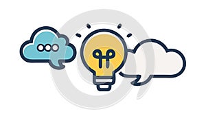 Cloud Idea Sharing: Innovation & Collaboration, vector design Generative AI