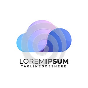 Cloud illustration colorful gradient logo icon