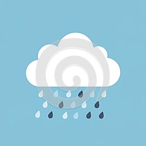 Cloud illustration on a light blue background. The cloud is white, featuring a simple,