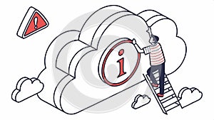 Cloud with info icon, information and data vector design Generative AI