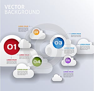 Cloud infographics 3d vector background