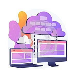 Cloud information storage vector concept metaphor