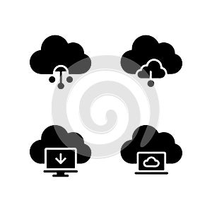 Cloud infrastructure management solid icons