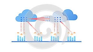 Cloud Infrastructure for Scalable Servers and Data Integration, vector design Generative AI