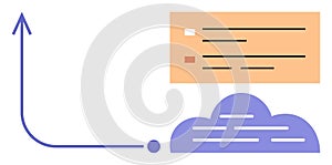 Cloud Computing Growth with Data Visualization and Analytics Concept Elements