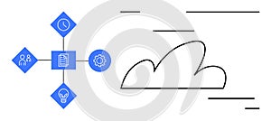 Cloud Integration with Connected Business Process Elements and Functional Icons
