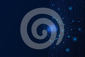 Cloud internet data storage database and data server with circuit board, technology background