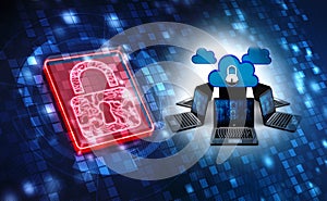 Cloud internet technology concept background, Cloud computing and network data Storage concept