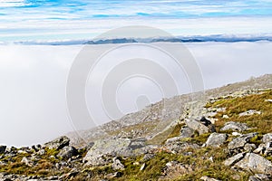 Cloud inversion in Scottish Highlands seen from Ben Lui. photo
