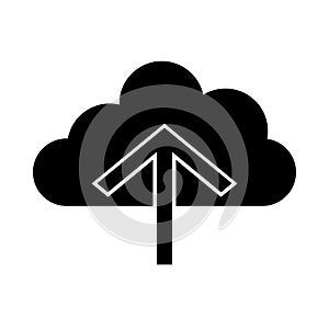Solid Black Cloud Upload Icon