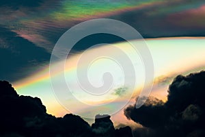 Cloud iridescence, diffraction phenomenon produce very vivid col