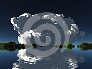 Cloud on islands horizon