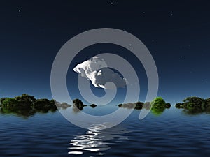 Cloud on islands horizon