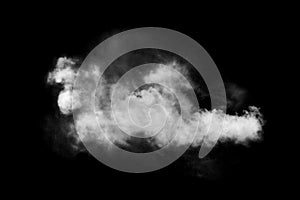 Cloud isolated on black background,Textured Smoke,Abstract black