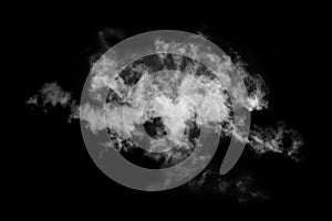 Cloud isolated on black background,Textured Smoke,Abstract black