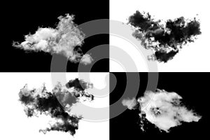 Cloud Isolated on white background,Smoke Textured,Abstract black