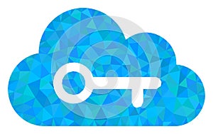 Cloud Key Polygonal Icon