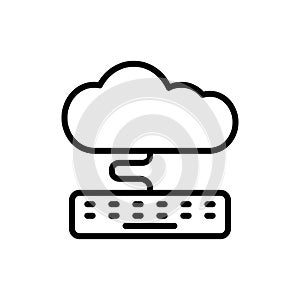 Cloud, keyboard icon. Simple line, outline vector elements of internet storage icons for ui and ux, website or mobile application