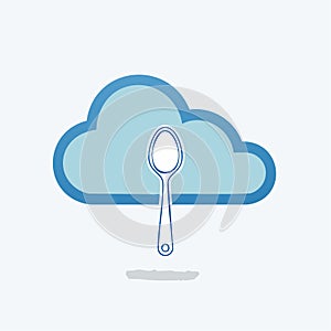 Cloud Kitchen and Food Delivery Icon