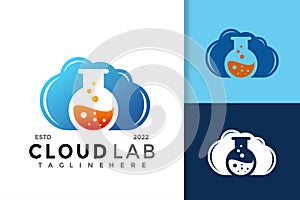 Cloud Lab Logo Design Vector Template