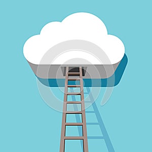 Cloud with ladder 3D flat design