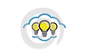 Cloud Lamp Idea Logo