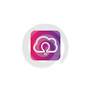 Cloud lamp logo icon