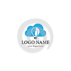 Cloud lamp logo vector