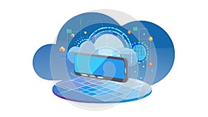 Cloud Laptop Computing Icon, Digital Workspace Vector, vector design Generative AI