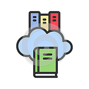 Cloud Library Icon Image.